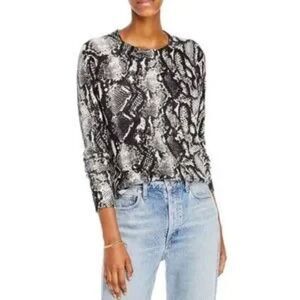 (A5) Pure Amici Women's Sweater 100% cashmere sweater, snake print, size L